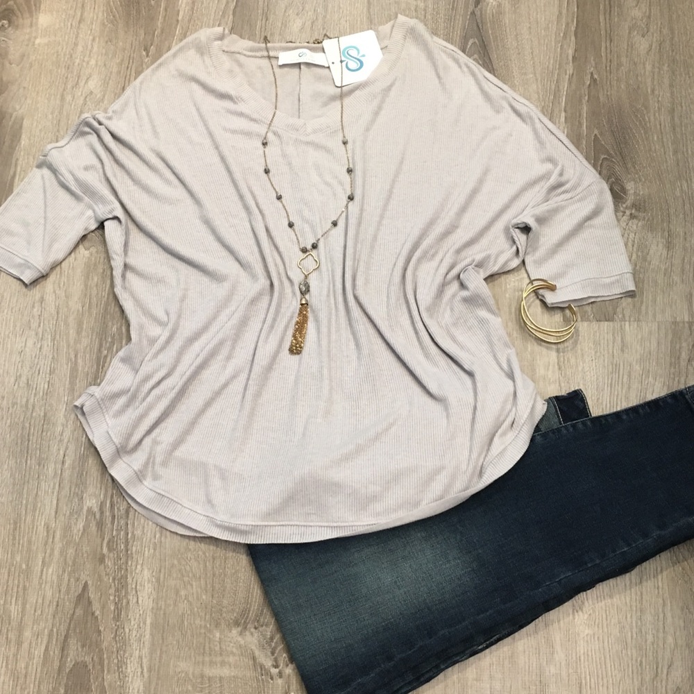 NWT Infinity Raine dolman style shirt, Grey, S/M